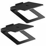 my wall Lautsprecherständer für Tischplatten – HS33-2L, 2 Lautsprecher Ständer mit Anti-Vibrationsmatte, 16° Neigungswinkel, Belastbar bis 10 kg, Boxenständer für PC Boxen oder Studio Monitore