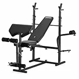 Zipro olympisches Hantelbank-Set Ripped, Hantelbank mit Beinentwickler, Curlpult, Ablage und Butterfly, Kraftstation verstellbare Rückenlehne und Sitzkissen, 270kg, Multifunktion Trainingsbank