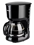 Korona 10330 Kaffeemaschine | Schwarz | Glaskanne | 10 Tassen Filterkaffee | 1,25 Liter | 750 Watt | Warmhalteplatte | Abschaltautomatik | Anti-Tropf-Funktion