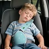 URAQT Gurtpolster Kinder, 2 Stück Auto Sicherheitsgurt Schulterpolster Gürtelkissen Schutzkissen und Samtbeutel Groß für mehr Komfort auf der Reise - Blauer Panda