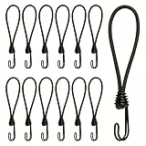 TaoTazon Spanngummi mit Haken 12 Stück, Expander mit Haken 20 cm, Multifunktional Hochbelastbare Planenspanner Gummispanner mit Haken für Stationäre Transportanhänger Banner Plakate Zelte (Grün)