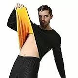 Thermounterwäsche AB Doppelseitiger Deutscher Samt Nahtloser Anzug Herbst und Winter Dünner Bodysuit Unterwäsche Atmungsaktiv Langarm Top Hose, Für Herren, L