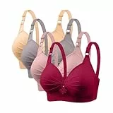 BH-Set Damen ohne Bügel BHS 4er Große Brüste Starker Halt Push Up Bra Sexy Seamless Bequem BH Klassische BHS Nahtloser Bügelloser T-Shirt Bras Verstellbarer Schultergurt Outlet Mehrfarbig 4XL