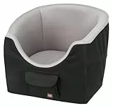 TRIXIE Hunde-Autositz und Reisebett - erhöhte Sitzposition - Fixierung durch Anschnallgurt - herausnehmbares Kissen - inklusive Kurzleine - mit Außentasche - 45 x 39 x 42 cm - bis 8 kg - 13176