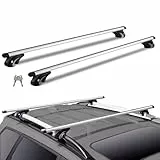 VEVOR Dachträger Universal Dachgepäckträger Auto Alu Querträger 90 kg Tragkraft, für erhöhte Seitenschiene mit Lücke, passend Innenabstand des Dachbalkens 19-101 cm, Rohrdurchmesser 28-68 mm