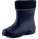 Ladeheid Kinder Mädchen Jungen Federleichte Eva Thermo Gummistiefel Gefüttert KL058 (Dunkelblau, 27 EU)