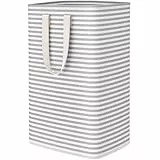 Lifewit 75L Wäschekorb, Großer Wäschesammler, Faltbare Wäschebox, Wasserdichter Wäschesortierer, Aufbewahrungsbox mit Griffen für Kleidung, Handtücher, Spielzeug, Grau