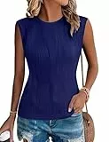 Totatuit Pullover Damen Armellos Elegant Herbst Strickpullover Rundhals Pulli Sweatshirt Winterpullover Weste