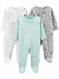 Simple Joys by Carter's Unisex Baby 3-Pack Neutral Sleep and Play Kleinkindschläfer, Grau Löwe/Grün Streifen/Weiß Sterne, 6-9 Monate (3er Pack)