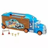 Theo Klein 2474 Hot Wheels LKW-Sammelkoffer I Stabiler Koffer für bis zu 24 Autos und 2 LKW I Praktische Unterteilungen I Maße: 62,9 cm x 12 cm x 23,6 cm I Spielzeug für Kinder ab 3 Jahren