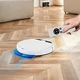 UYRTOY Staubsaugerroboter, 3-in-1-Modus, 1800 Pa, Saugleistung, per App/Fernbedienung, intelligente Steuerung, 6 Reinigungsmodi, für Marmor, Fliesen (weiß)