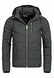 Indicode Herren Circus Steppjacke in Daunenjacken-Optik | Winterjacke Übergangsjacke Black, XL