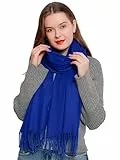 DonDon Schal Damen Winter Wollschal Winterschal warm weich 185 x 65 cm blau
