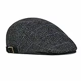 besbomig Schiebermütze Barret Flat Cap Schirmmütze für Herren Damen, Gatsby Newsboy Cap Baskenmützen Golfermütze, Frühling Herbst Winter, 55-59cm