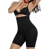 SURE YOU LIKE Damen Figurenformend Miederpants Miederhose Shapewear Bauch-Weg-Effekt Formt Sofort Body Shaper mit Bein Hohe Taille, Schwarz, M-L