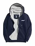 Wrangler Kapuzenpullover für Herren, groß und groß, Sherpa-Futter mit Reißverschluss, Sherpa-Marineblau, 5X