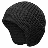 DIELIANHUA Winter Beanie Mütze mit Ohrenklappen für Herren und Damen Warme Strickmützen Weiche Atmungsaktive Mode Wintermütze Geschenk für Outdoor Sport (Schwarz)
