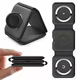 Avarmora Wireless Charger 3 in 1 QI Induktive Ladestation Faltbare Kabellose Ladestation für Kabelloses Lade-Headset,Apple Watch und iPhone 15/14/13/12/11/ Pro/Max/X/XS/XR /8/8 Plus (schwarz)