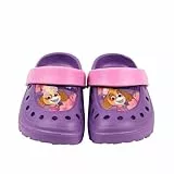 United Labels Paw Patrol Clogs für Mädchen, Lila, 26/27, Kinder Gartenschuhe rutschfest, Pantoletten mit Skye, Hausschuhe
