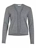 Vila Damen Viril Short L/S Knit Cardigan-noos Strickjacke, Medium Grey Melange,M