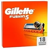Gillette Fusion5 Rasierklingen, 18 Original Ersatzklingen für Herren mit größerem Gleitstreifen für ein sanftes Gleiten und 5 Klingen für eine unglaublich gründliche und komfortable Rasur