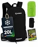 SASMO® Fahrradrucksack (Schwarz) 20l mit Thermofach & Helmnetz | MTB Rucksack - Ultraleicht 550g | Fahrrad Rucksack - inkl. Regenschutz & Handytasche | Trinkrucksack Fahrradrucksack Herren & Damen