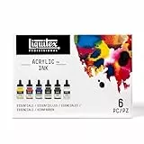 Liquitex 3699314 flüssige Professional Acrylfarben - Ink, Set - 6 Farben a 30 ml Tusche, basisfarben