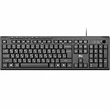 Rii Russische Tastatur, Kabelgebunden für Mac/PC/Tablet/Windows/Android/Microsoft - Schlankes Business-Design