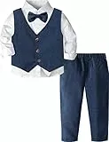 mintgreen Baby Anzug Junge, Kleinkind Hochzeit Outfit Gentleman Lange Ärmel Kleiderset, Blau, 12-18 Monate, 80