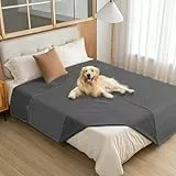Amarrirose wasserdichte Hundedecke,152x203cm Outdoor Hundematte Waschbar für Grosse Hunde,Flauschig Katze ndecke und Weich Beidseitiger Sofabezug-Schutz,Dunkelgrau+grau