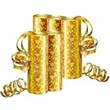 Luftschlangen Metallic Gold, Party Deko – 5 Rollen mit 18 Glitzernden Luftschlangen für Geburtstag –5STK–