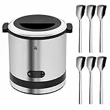 WMF Set 2-teilig Küchenminis 3in1 Eismaschine, Ice Maker für Frozen Joghurt, Sorbet und Eiscreme, Gefrierbehälter 300 m und Nuova Eislöffel Set 6-teilig, Eisschaufel 14 cm, Cromargan Edelstahl poliert
