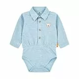 Steiff Hemd Body langarm EU Größe 74 chambray blue, Baby-Body, langarm Body-Anzug für Babys, Strampler Einteiler, weicher und bequemer Strampelanzug, waschmaschinenfest