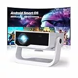 2025 Neuer Smart Beamer 4K Unterstützung, Android 11, Full HD 1080P, 28000 Lumens, WiFi 6 & BT 5.2, 120° Verstellbarer Ständer, Elektrischer Fokus, Trapezkorrektur, Heimkino Beamer für Switch/PS5