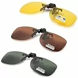 Aroncent Sonnenbrillen Clip On Vorhänger: UV400 Brille Aufsatz Polarisiert Braun Gelb Grün