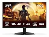 AOC Q27G42XE 27 Zoll WQHD Gaming Monitor, 180Hz, Fast IPS Panel, 0.5ms MPRT, Adaptive Sync, HDR10, G-Sync Compatible, Lautsprecher,(2560x1440 HDMI 2X 2.0 DP 1x 1.4) Schwarz