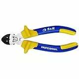 S&R Seitenschneider 180 x 24 mm, gehärtete Cr-V Schneidbacken, phosphatiert, handschonende Griff-Form mit Mehrkomponenten-Hüllen