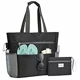 G4Free 50L Strandtasche XXL Familie & Badetasche Faltbar Groß/Wasserdicht/Leicht für Shopping Strandurlaub und Schwimmbäder, Schwarz