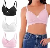 3er Pack Gepolsterte BHS ohne Bügel Damen Rückenfrei Bralettes Bügelloser T-Shirt BHS Sports Bra Yoga Bustier für Frauen Mädchen - M