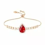 Linawe Rubin Rot Armband Damen Armbänder, Tennisarmband Damenarmband Rosegold Armbänder Schmuck Jewelry, Fossil Edelstein Diamant Bracelet, Charm Armband Bettelarmband