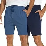 North Bund Herren Schlafanzughose Kurz Pyjamahose 2er Pack Schlafshorts Freizeithose Sommer Nachtwäsche Schlafhose Weich Shorts Sleephose Shorty Schlafanzugshorts XXL