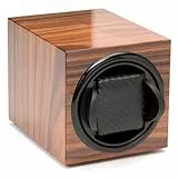 BARRINGTON Single Uhrenbeweger für Automatikuhren mit leisem japanischem Motor Einstellbare TPD 650-1950 | Netzbetrieb | Batterie-Backup - Santos Rosewood Flex Kissen