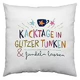 H:)PPY life Kissen Motiv 'Funklen lassen'| Zierkissen, Polyester, 40 cm x 40 cm | Kissen mit Spruch | 47380