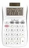 Lexibook - 8-stelliger Taschenrechner - Grund- und Speicherfunktion - Weiche Silikonschlüssel für Büro, Schule, Zuhause - Solar & Batterien - Weiß/Grau - C208