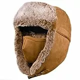 Unigear Wintermütze mit Ohrenklappen, Unisex Warme Schneedichte Fliegermütze Kunstfellmütze mit Winddichte Abnehmbarer Gesichtsmaske für Skifahren, Schlittschuhlaufen und andere Outdoor-Aktivitäten