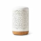 Earnest Living Diffusor für ätherische Öle, weißer Keramik-Diffusor, 250 ml, Timer, Nachtlichter und Auto-Off-Funktion, Heimbüro, Luftbefeuchter, Aromatherapie-Diffusoren, Geschenk
