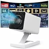 Mini Beamer Unterstützt 4K 1080P, Mini Projektor mit WiFi 6 und Bluetooth 5.4, Tragbarer Projektor mit Auto Keystone, 200-Zoll-Bildschirm, Smarter Beamer, kompatibel mit Laptops, Smartphone und TV