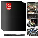 Lifhety 4 Stück Dauerbackfolie für Backofen, 40x33cm Antihaft Backmatte, Backpapier Wiederverwendbar Backofenmatte für Den Boden des Ofens für Gas, Elektro und Ventilator Unterstützte Ofeneinlagen