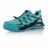 Fusskleidung® Damen Herren Wanderschuhe wasserdichte Trail Running Trekkingschuhe Türkis Schwarz EU 41
