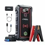 YABER Starthilfe Powerbank 5000A Spitzenstrom 23800mAh Auto Starthilfe mit 10W Wireless Charger(Für alle Benzinmotor/8,0L Dieselmotoren), Starthilfegerät mit LED Taschenlampe(4 Modi), LCD Bildschirm